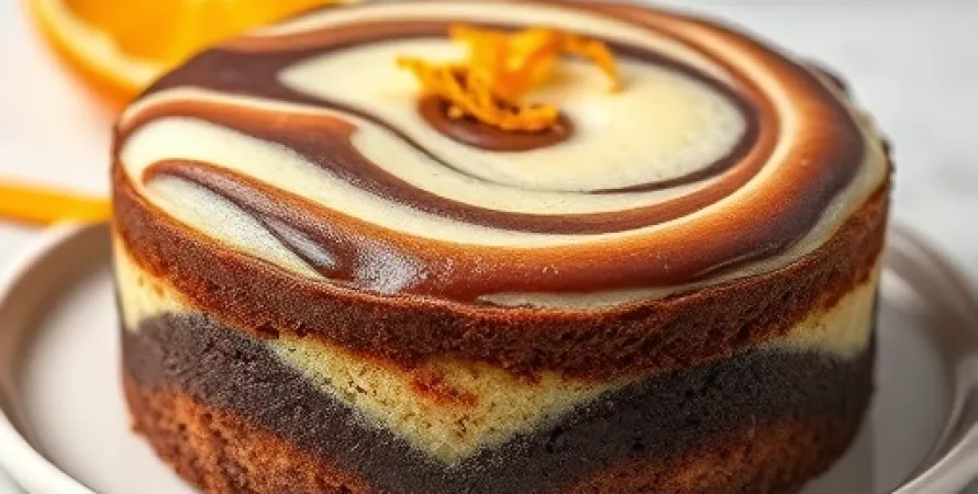 Gâteau au chocolat et vanille aux zestes d'orange