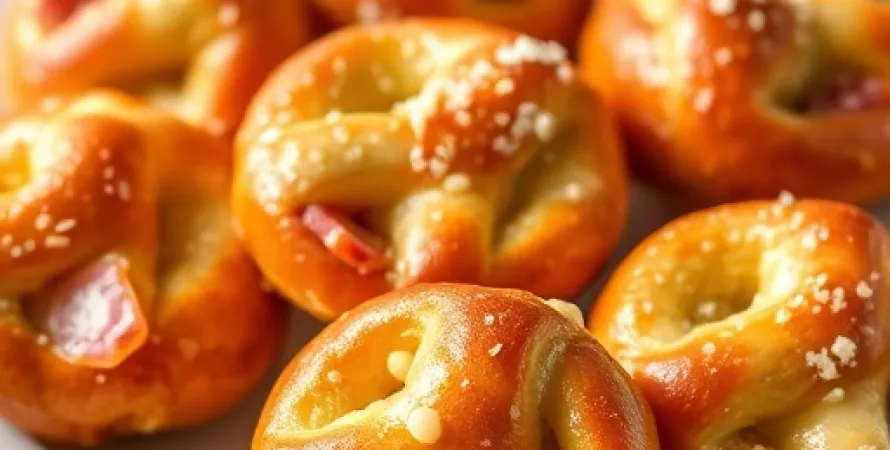 Bites de pretzel au jambon et fromage