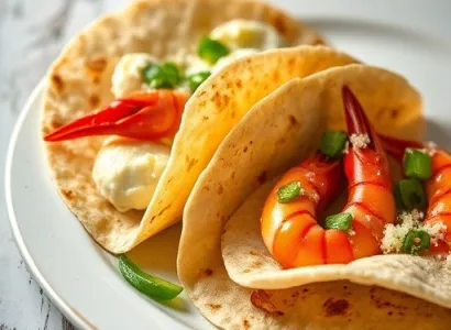Enchiladas de crevettes et piments verts