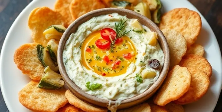 Tartine chaude aux artichauts et épinards