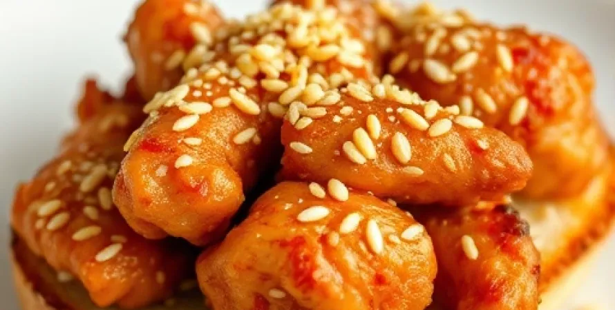Toast de poulet au sesame