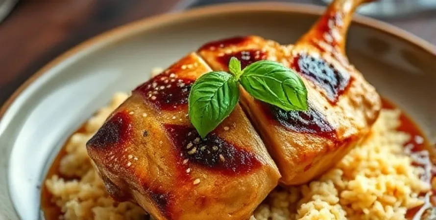 Poulet encrouté au sésame avec sauce soja gingembre