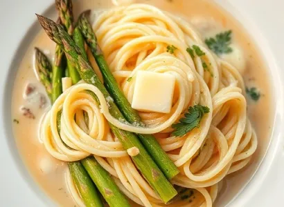 Asperges crèmeuses avec pâtes