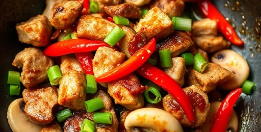 Pork stir-fry au hoisin