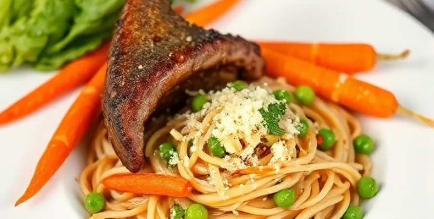 Pâtes au boeuf corne