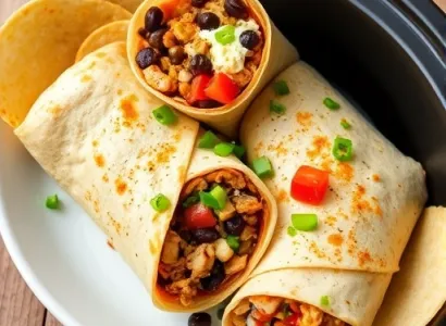 Burritos de poulet aux épices