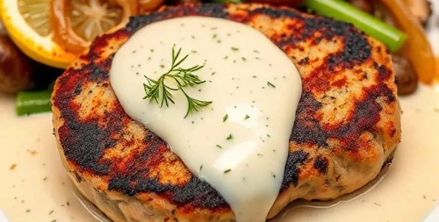 Galettes de thon à la sauce aux aneth