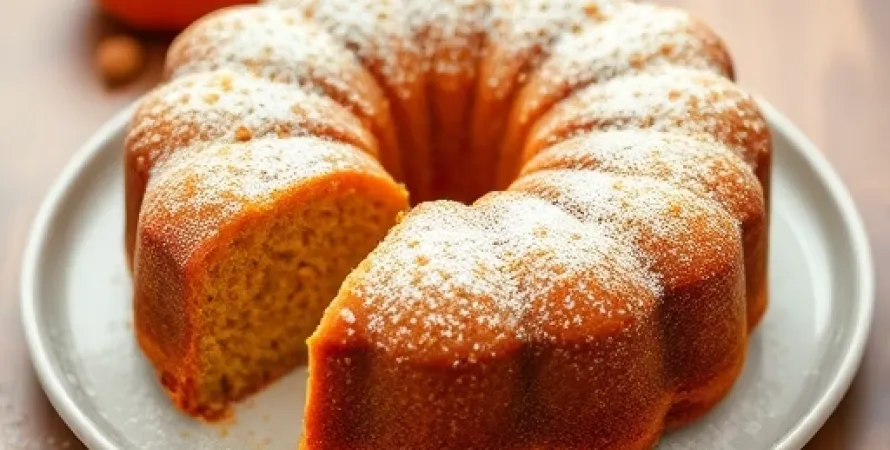 Gâteau au persimmon et aux noix de Cambodge