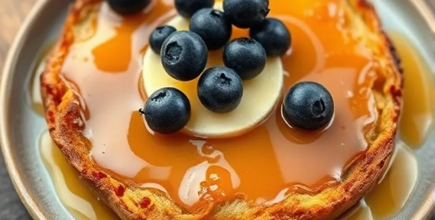 Tartine de miel et bleuets