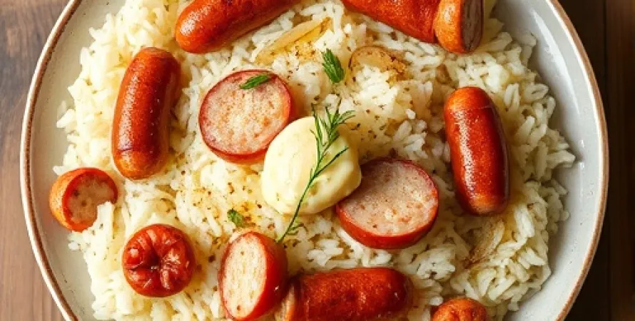 Riz au saucisse et lait