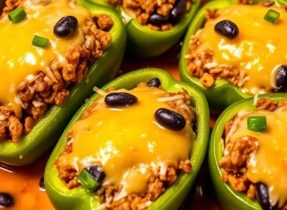Poivrons verts farcis mexicains