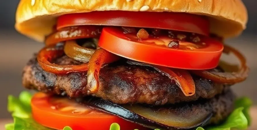 Burger au bœuf et aux oignons