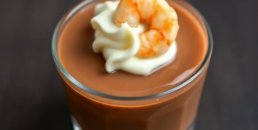 Pudding au chocolat et beurre de crevettes