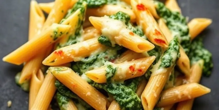 Penne aux epinards
