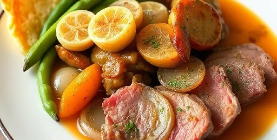 Daube de porc aux poivrons verts