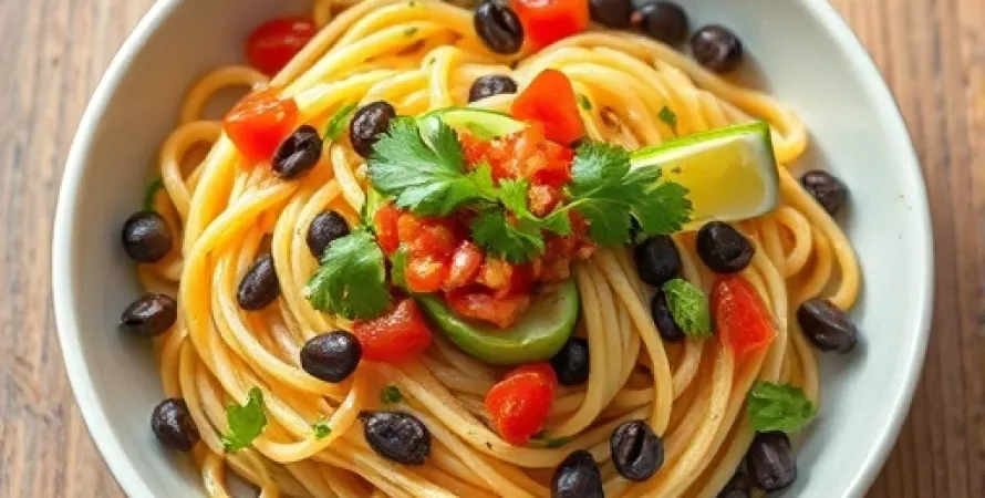 Salade de pâtes au maïs et haricots noirs
