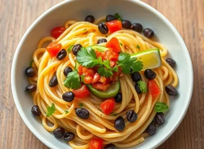Salade de pâtes au maïs et haricots noirs
