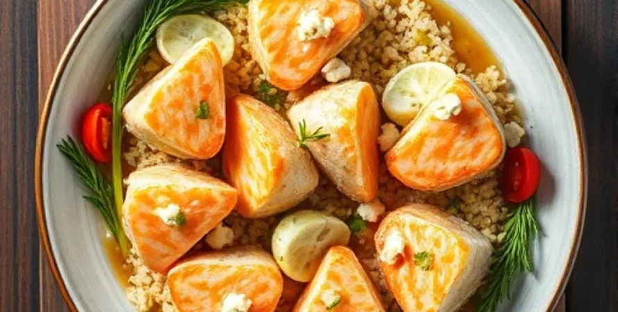 Poivrons farcis au saumon de soja