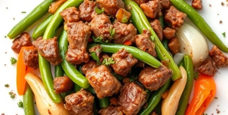 Boeuf et haricots verts