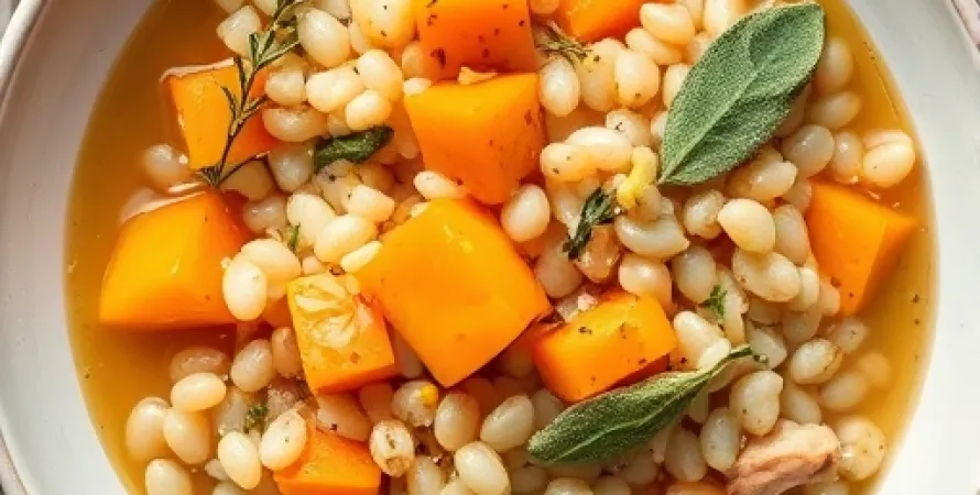 Pilaf de courge butternut et orge