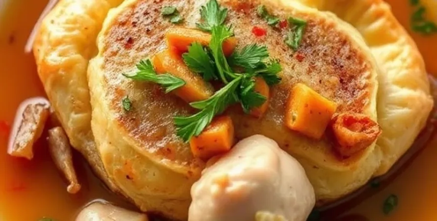 Poulet aux légumes et galette