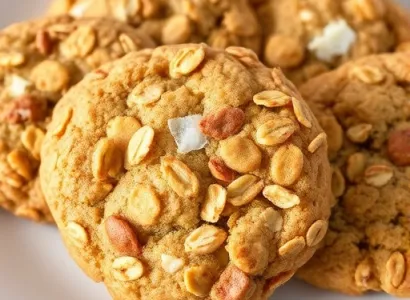 Cookies au riz croustillant et aux flocons d'avoine