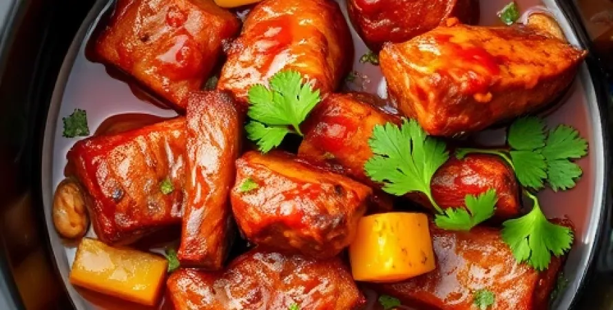 Côtes de porc à la sauce ananas