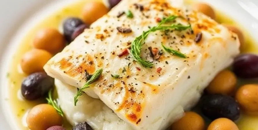 Papillote de loup de mer aux olives