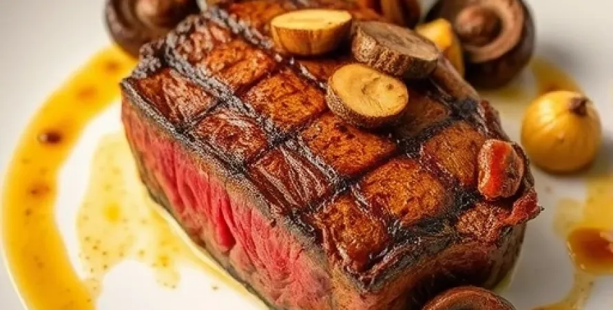 Steak Ribeye aux Champignons Merlot
