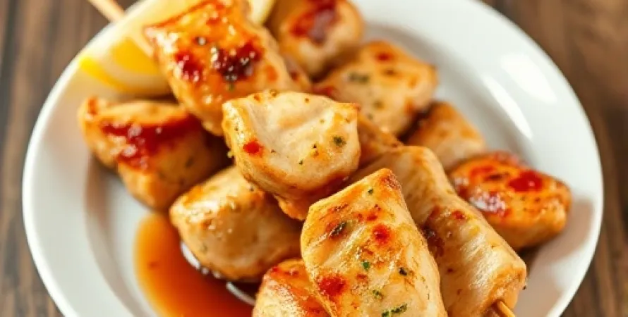 Brochettes de poulet au soja