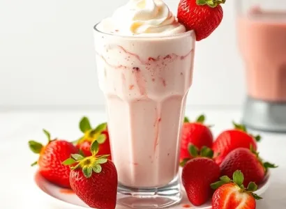 Shake aux fraises crémeux