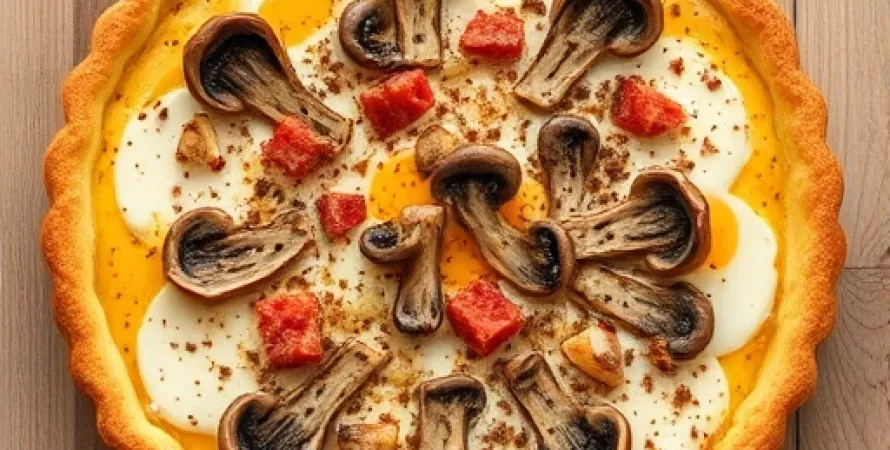 Tarte aux chorizo et champignons