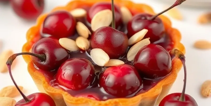 Tarte aux cerises et amandes