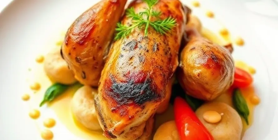 Poulet aux herbes et noix de beurre