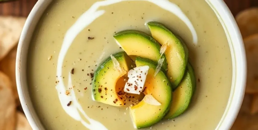 Potage d'avocat crémeux