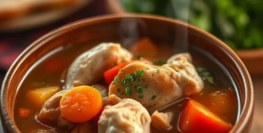 Potage au poulet et légumes