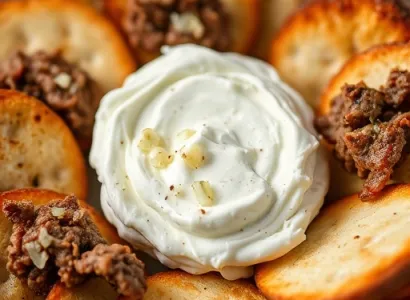 Tartine de fromage créme et boeuf