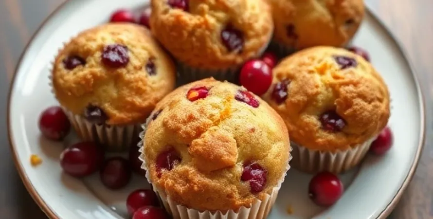 Muffins aux cranberries secs et à l'orange