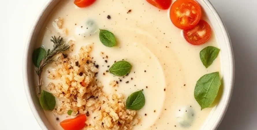 Potage végétal vegan au quinoa