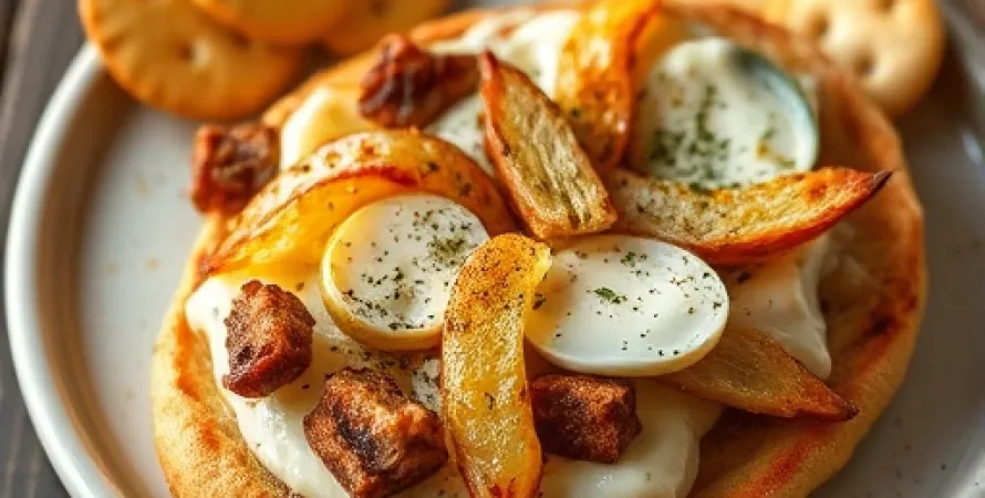Tartine chaude d'épinards et artichauts