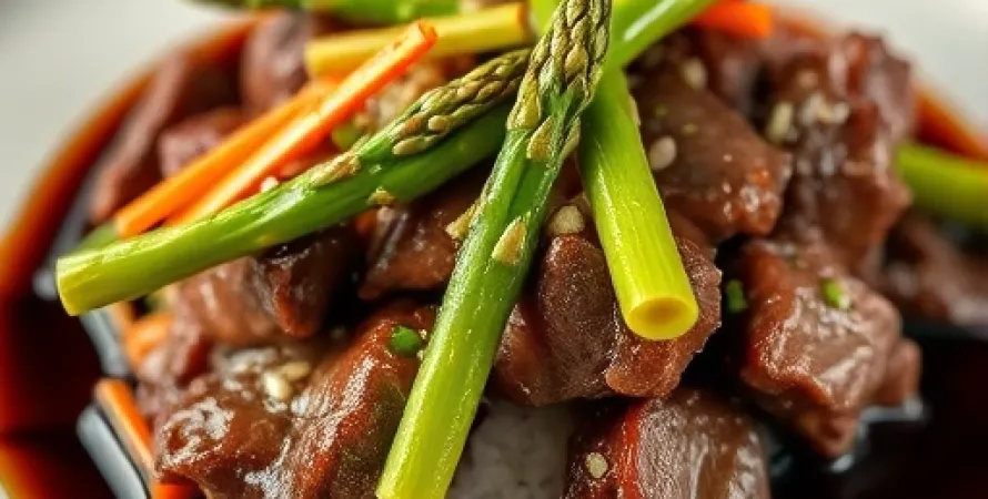 Boeuf aux asperges fraîches