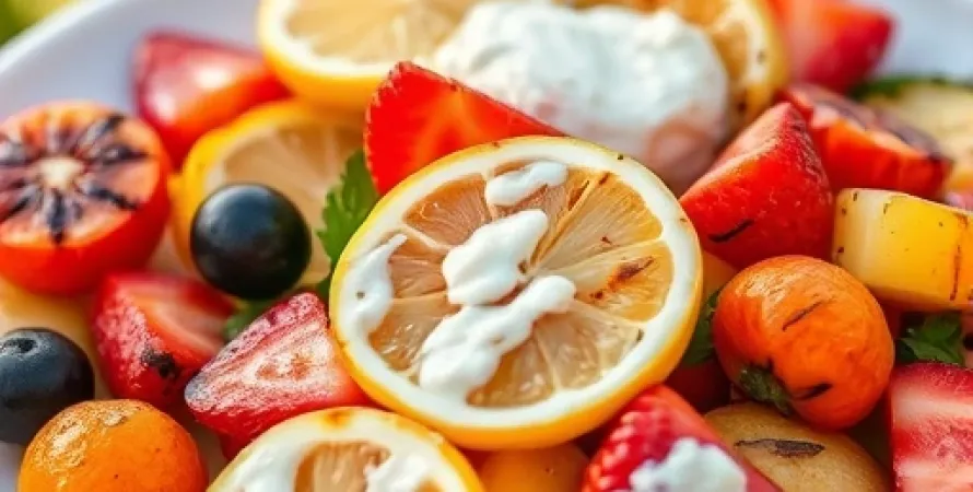 Salade de fruit grillé au citron