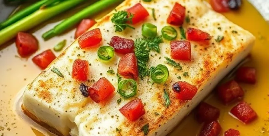 Poisson pan-séché au bacon