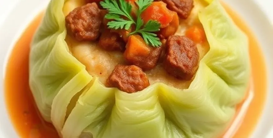 Chou farci à la tomate