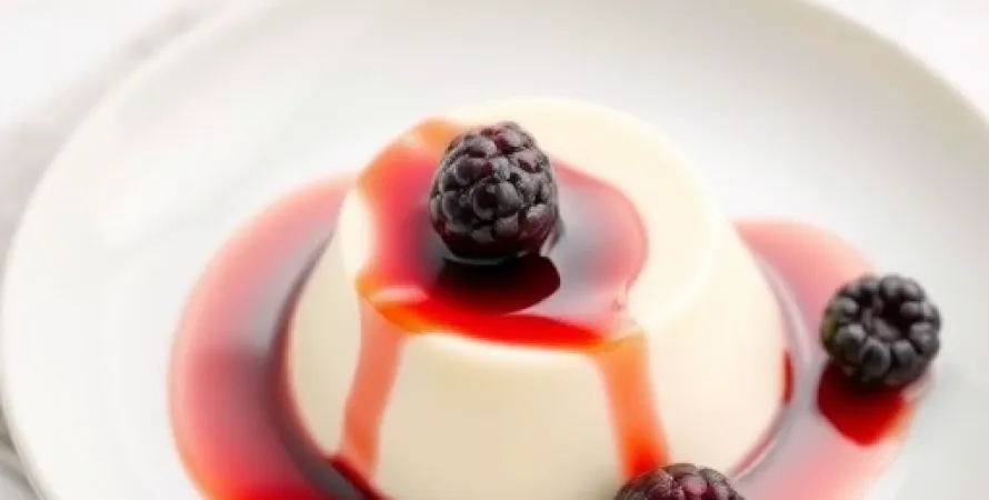 Panna cotta au citron avec sauce de mures