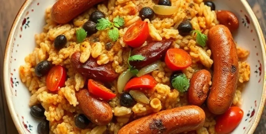Jambalaya aux haricots rouges et saucisses