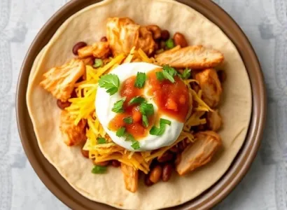 Tortillas de poulet et haricots