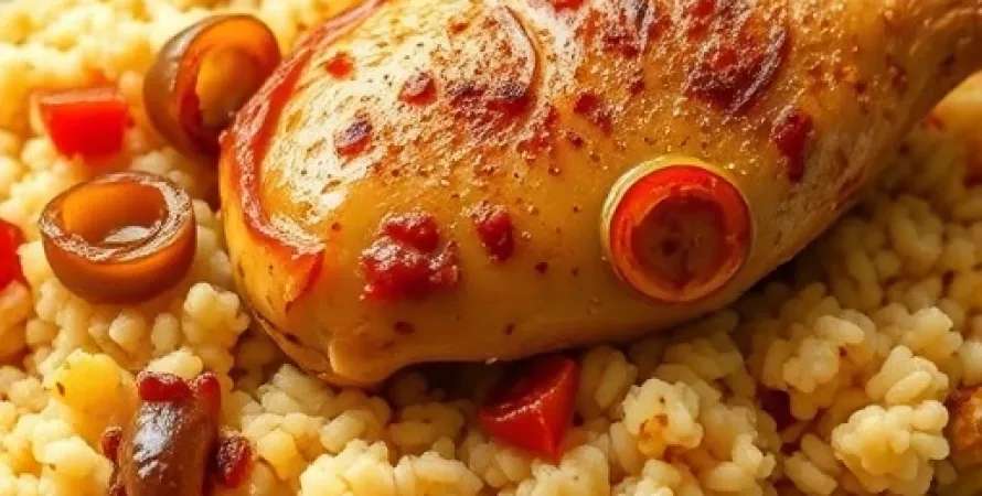 Poulet au couscous aux oignons et canelle