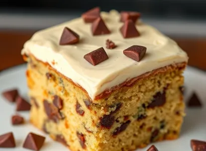 Gâteau au crème fraîche et pièces de chocolat