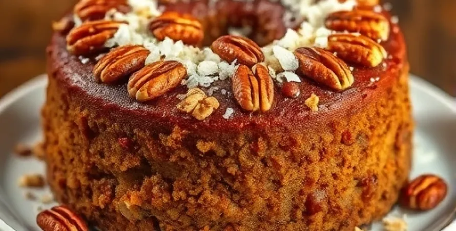 Gâteau au rhum et noix de pécan